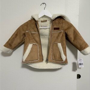Koolaburra Tan and Cream Kids Puffer Jacket